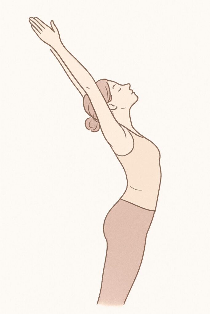 手を上げるポーズ