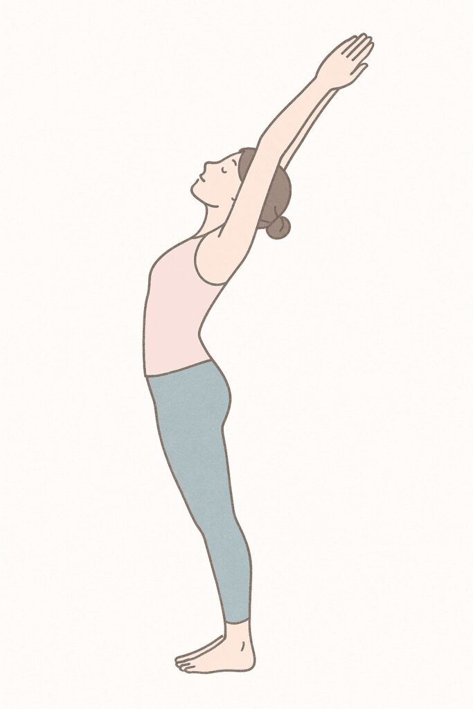 両手を上げるポーズ